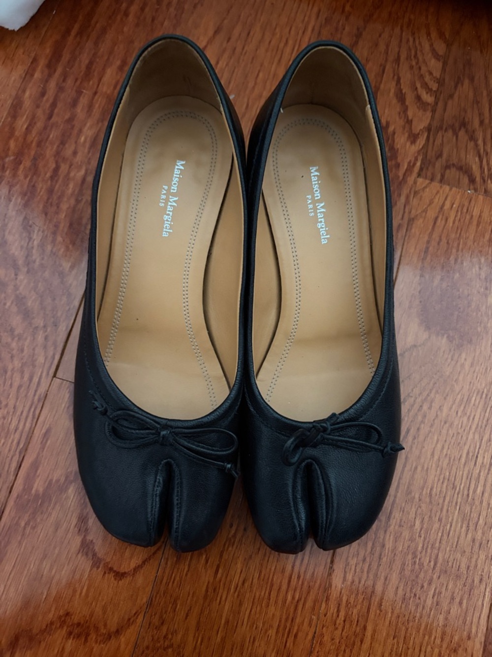 Maison Martin Margiela Black Tabi Split-Toe Ballet Flats